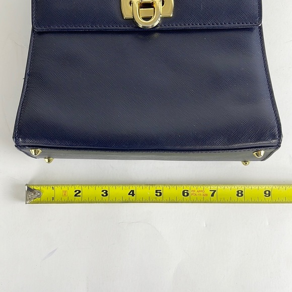 Vintage SISO Made in Italy Handbag Navy Blue - Picture 16 of 16